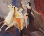 Marie Laurencin trick rider and his assistant oil